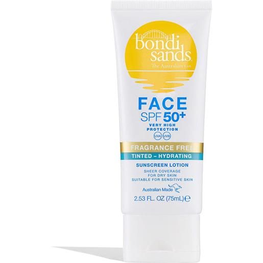 PRIMOR INTERNATIONAL ZRT fragrance free hydrating tinted face lotion spf50+ bondi sands 75ml