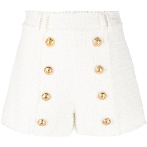 Balmain shorts con bottoni - bianco