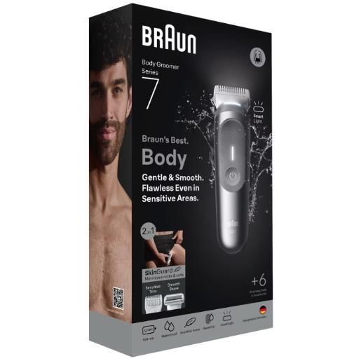 Braun series 7 bg7550 rasoio elettrico regolabarba, smart. Light - grigio