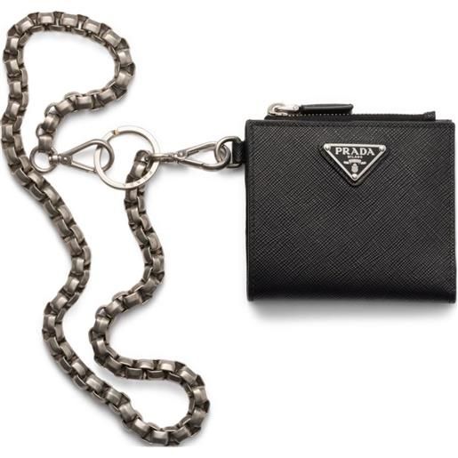 Prada portafoglio con catena - nero
