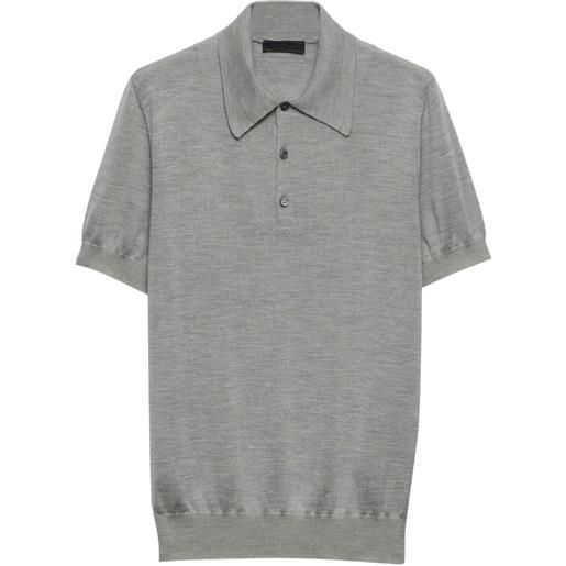Prada polo in cashmere - grigio