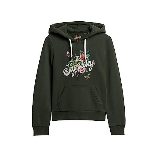Superdry felpa con cappuccio maglia di tuta, surplus goods olive green, 42 donna
