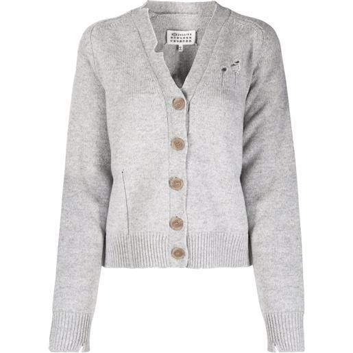 Maison Margiela cardigan con effetto vissuto - grigio