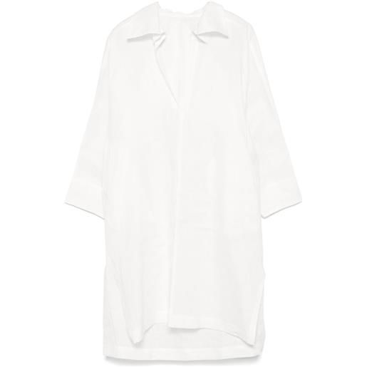 Issey Miyake abito midi con scollo a v - bianco