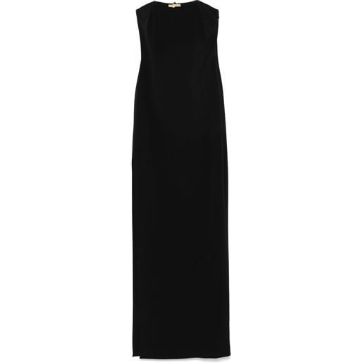Elisabetta Franchi abito lungo in crêpe con dettaglio gioiello - nero