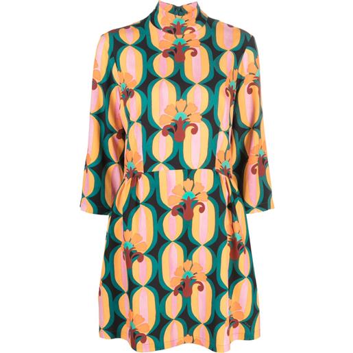 La DoubleJ abito corto juliet con stampa geometrica - blu