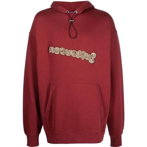 Jacquemus felpa le sweatshirt spirale con cappuccio - rosso