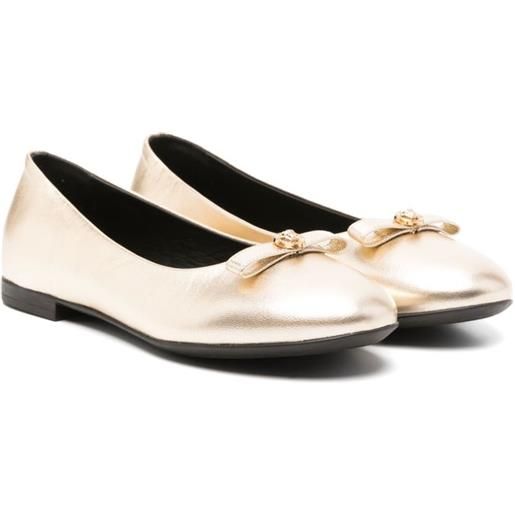 Versace Kids ballerine con placca medusa - oro