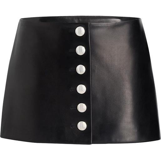 KHAITE minigonna in pelle con bottoni - nero