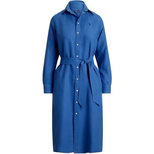 Polo Ralph Lauren chemisier con cintura - blu