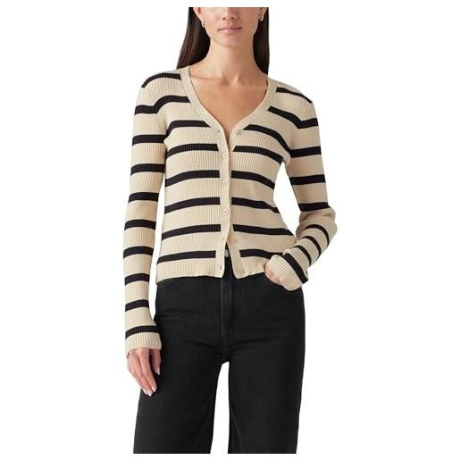 Levi's tulip cardigan redwood stripe creme brulee - beige m