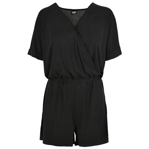 Urban Classics ladies short modal jumpsuit t-shirt, nero, l donna