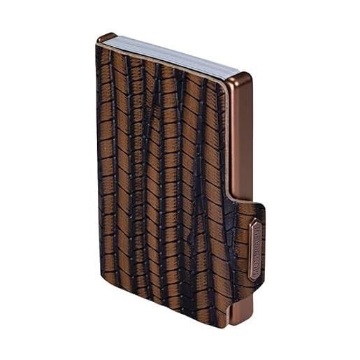 CHENSPRX Piccolo portafoglio minimalista con blocco RFID, con finestra per documenti, impermeabile, con cerniera, con cordino portachiavi, per carte, contanti, viaggi, donne, uomini, nero, minimalista