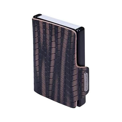 Portafoglio Slim In Vera Pelle Mondraghi Blu | Miniwallet Per Carte E Banconote Con Protezione RFID - Foto 2