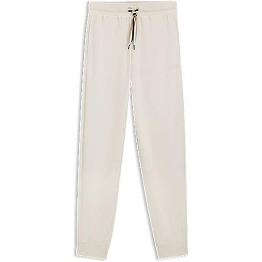 BOSS pantaloni della tuta con fondo gamba elastico e cordoncino con righe tipiche del marchio, colore neutro