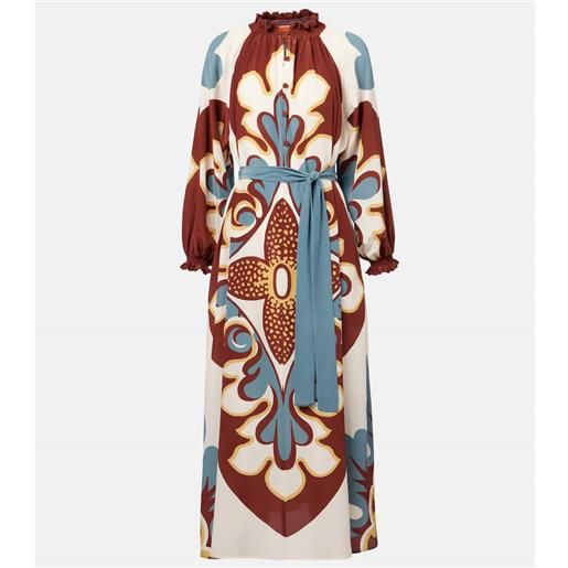 La DoubleJ abito midi cerere in seta crãªpe de chine