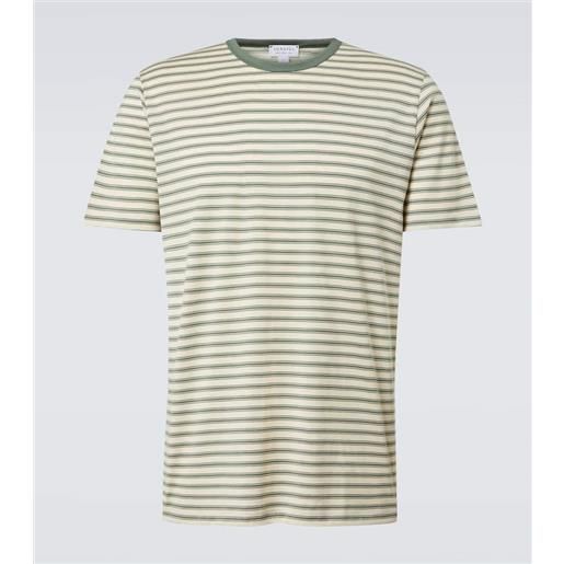 Sunspel t-shirt in jersey di cotone a righe