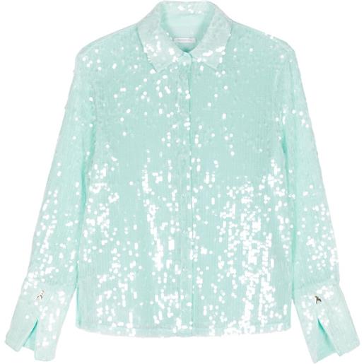 Patrizia Pepe camicia con paillettes - verde