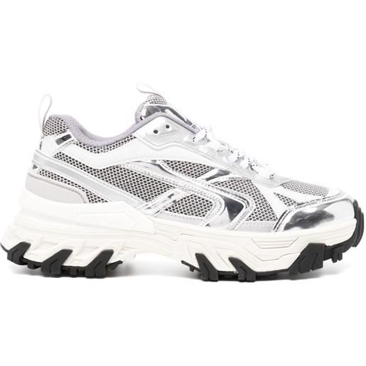 Juun.J sneakers con design a inserti - argento