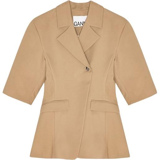 GANNI blazer a maniche corte - toni neutri