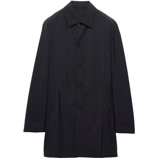 Prada cappotto monopetto in lana - nero