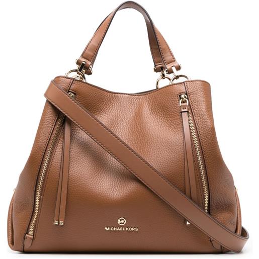 Michael Michael Kors borsa tote con placca logo - marrone