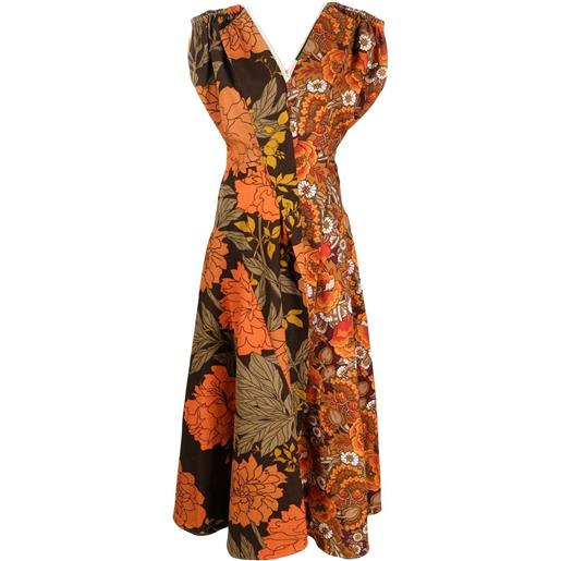 colville abito expressionist a fiori - arancione