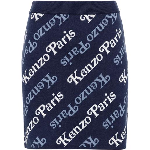 Kenzo minigonna con intarsio - blu