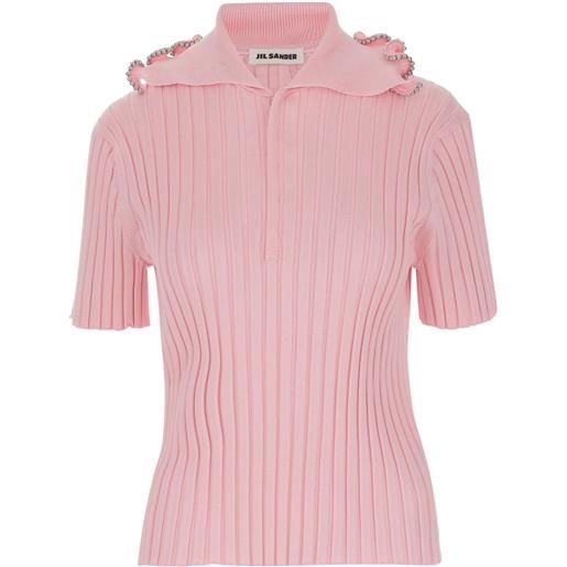 Jil Sander polo a coste - rosa