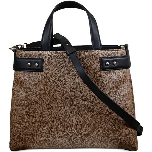 Borbonese borsa a spalla in pelle - toni neutri