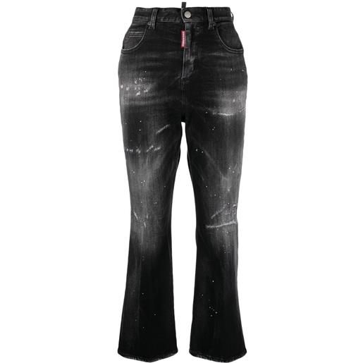 DSQUARED2 jeans svasati con effetto vissuto - nero