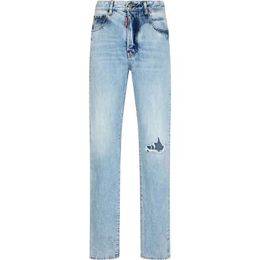 DSQUARED2 jeans slim con effetto vissuto - blu