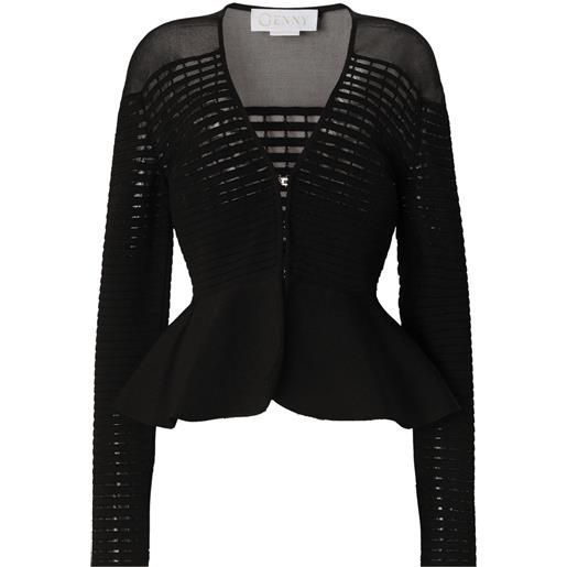 Genny cardigan con peplum - nero