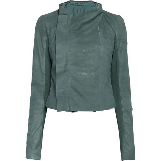 Rick Owens giacca biker hollywood - verde