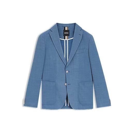 BOSS blazer slim fit in comodo tessuto elasticizzato a micromotivi, celeste