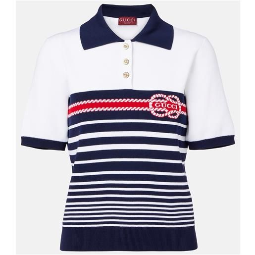 Gucci polo in cotone con intarsi