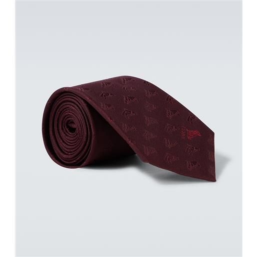 Gucci cravatta in jacquard di seta con logo ricamato