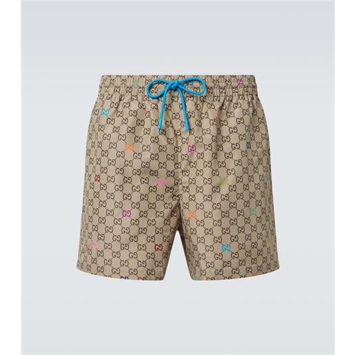 Gucci costume da bagno in popeline con stampa gg
