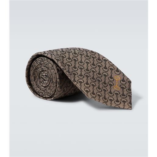 Gucci cravatta horsebit in jacquard di seta