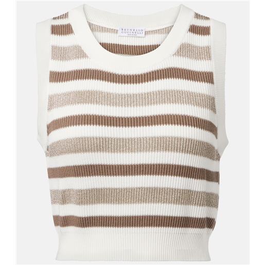Brunello Cucinelli gilet in cotone a righe