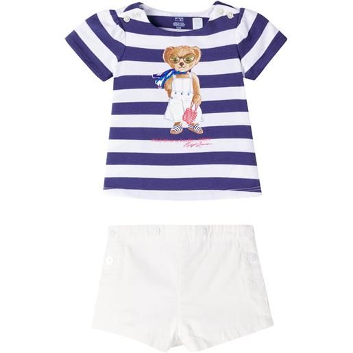 Polo Ralph Lauren Kids baby - t-shirt e shorts polo bear in cotone