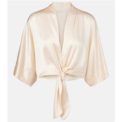 The Sei blusa cropped in raso di seta