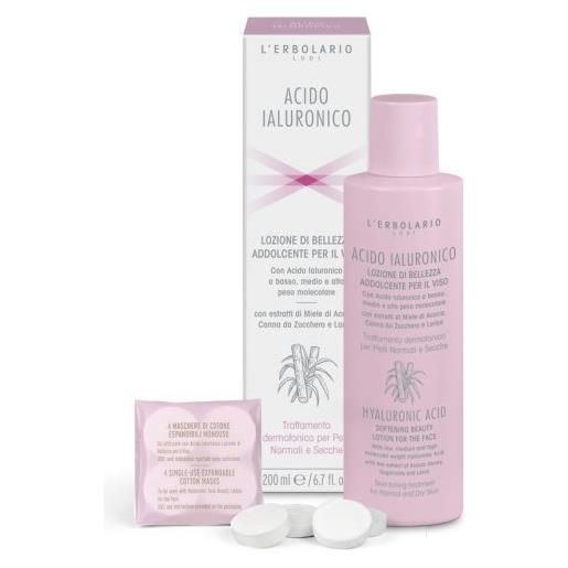L'ERBOLARIO SB Srl acido ialuronico lozione addolcente viso 200 ml + 4 maschere
