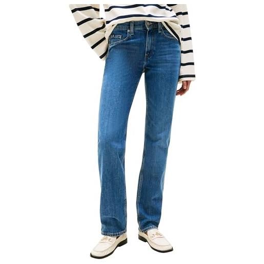 Tommy Hilfiger donna jeans classic straight fit, blu (nos mid blue), 30w/33l