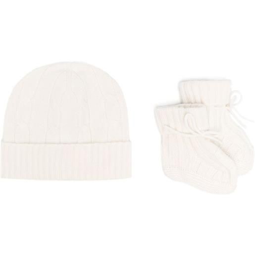 POLO RALPH LAUREN KIDS set scarpine e berretto - bianco