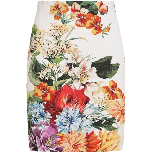Dolce & Gabbana abito corto con stampa a fiori - bianco