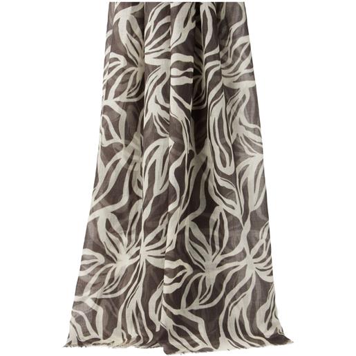 Brunello Cucinelli foulard con stampa a fiori - marrone
