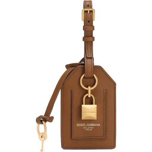 Dolce & Gabbana portachiavi con etichetta - marrone