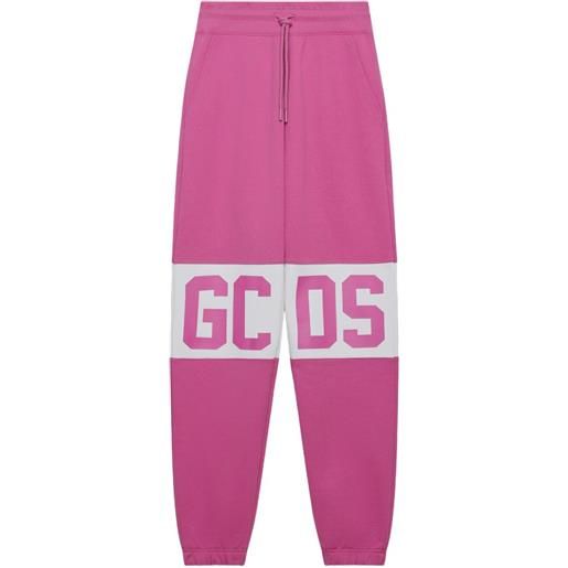 GCDS pantaloni sportivi con stampa - rosa
