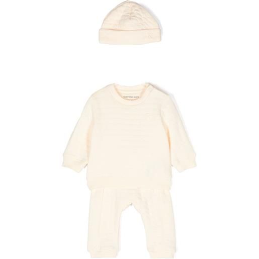 Calvin Klein Kids tuta sportiva con ricamo - giallo